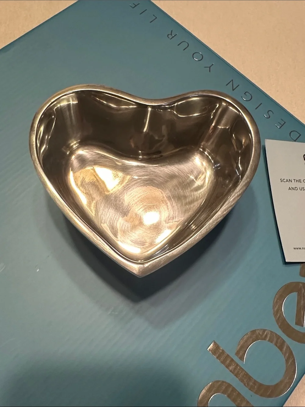 Nambe Heart Wood & Metal Chip and Dip